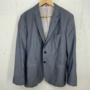 Brooks Brothers Men’s size 44R Red Fleece Line Gray Wool Blend Suit Jacket